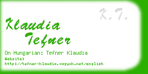 klaudia tefner business card